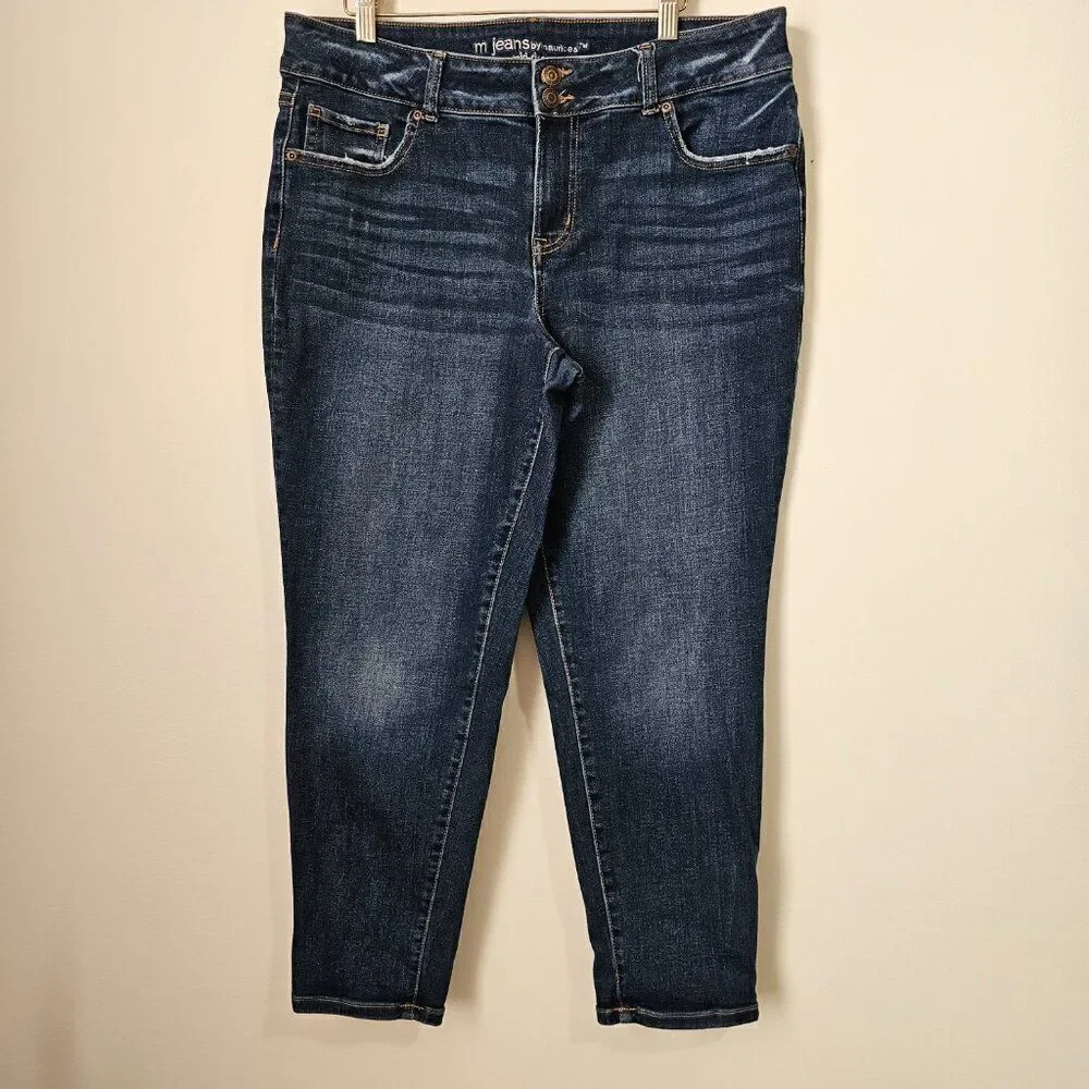 EUC M JEANS BY MAURICES MID RISE STRETCH JEANS SIZE XL 12-14